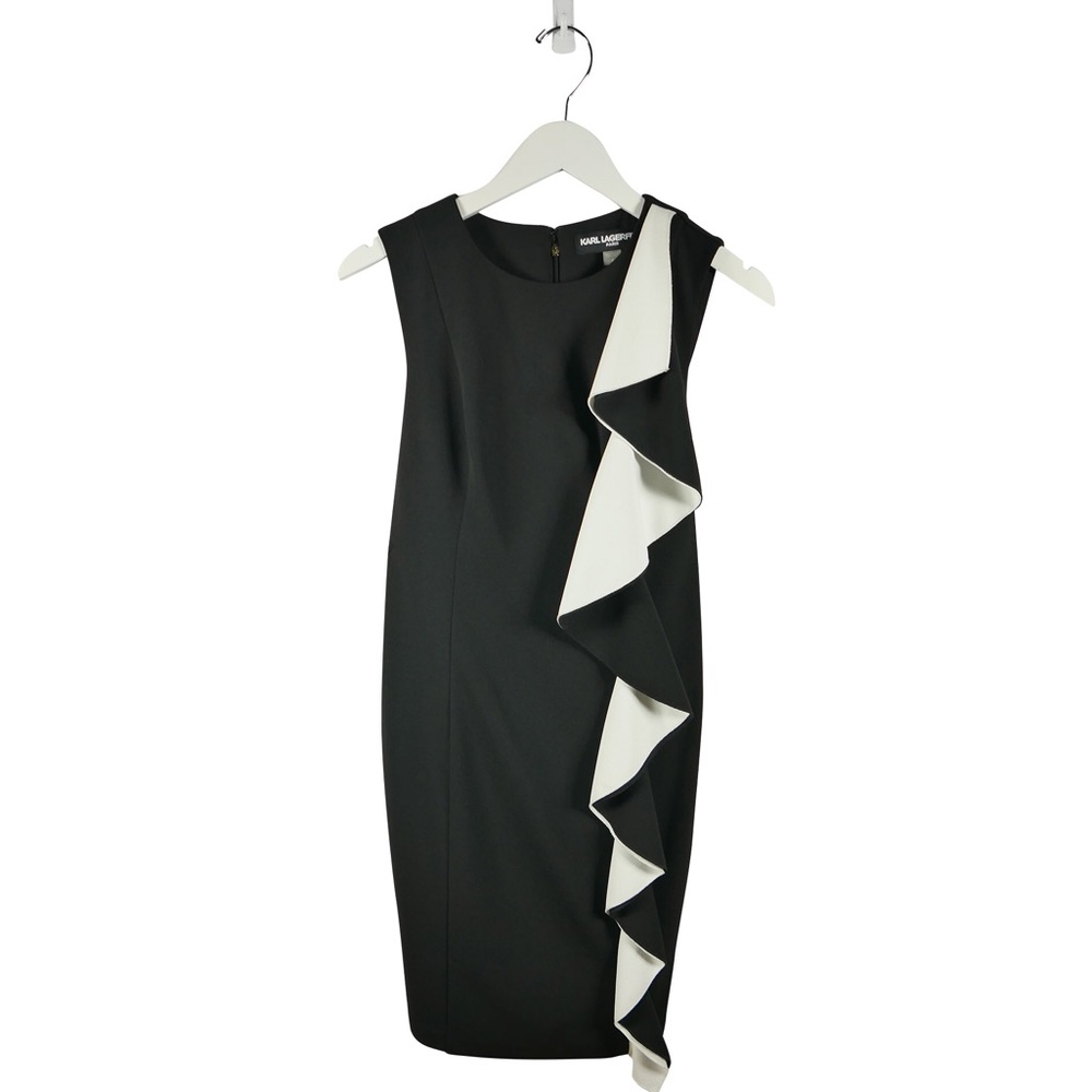(SOLD) Karl Lagerfeld Shift Dress w/ Large Ruffle